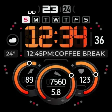 SH040 Watch Face, WearOS watch screenshot 9