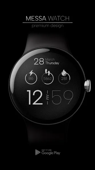 Minimal Digital Watch Face LS screenshot 1