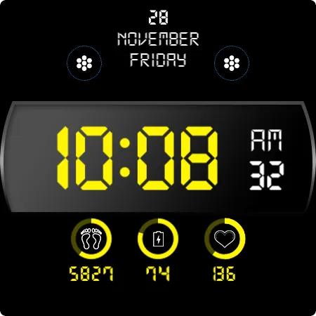 Key WF103 Digital Watch Face screenshot 28