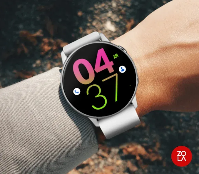 Green Pink Large Watch Face screenshot 3