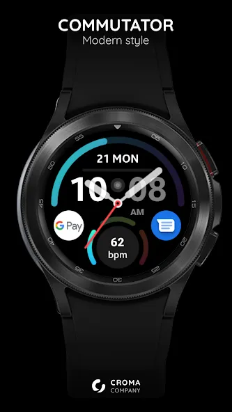 Commutator Watch Face Wear OS screenshot 1