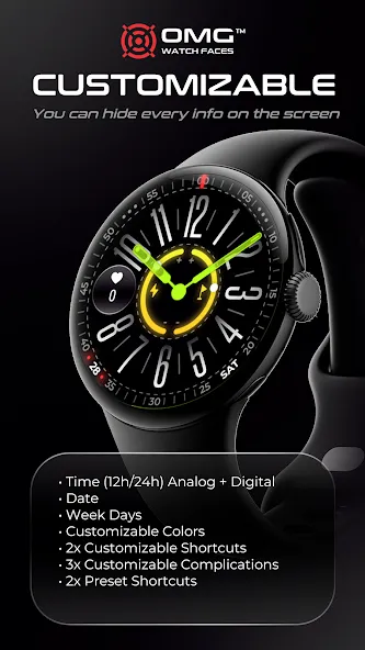 OMG 386 Hybrid Watch Face screenshot 2