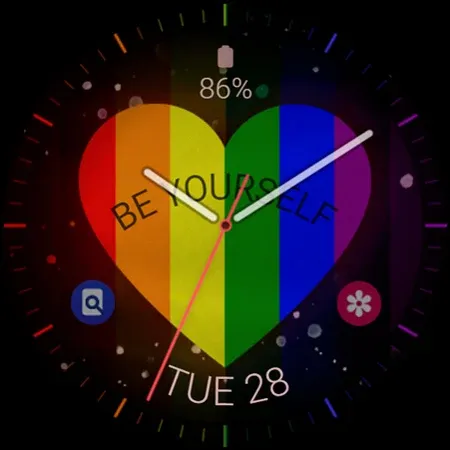 Rainbow Love analog watch face screenshot 9