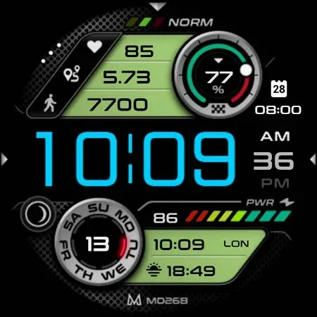 MD268 Digital watch face screenshot 10