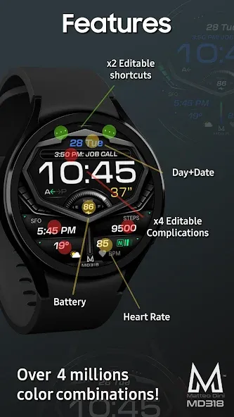 MD318 3D Digital Watch Face screenshot 6