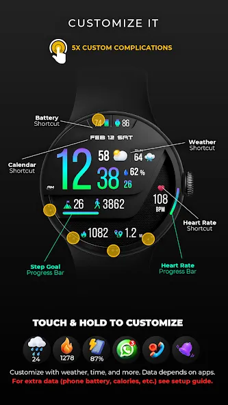 PER76 Digital Watch Face screenshot 5