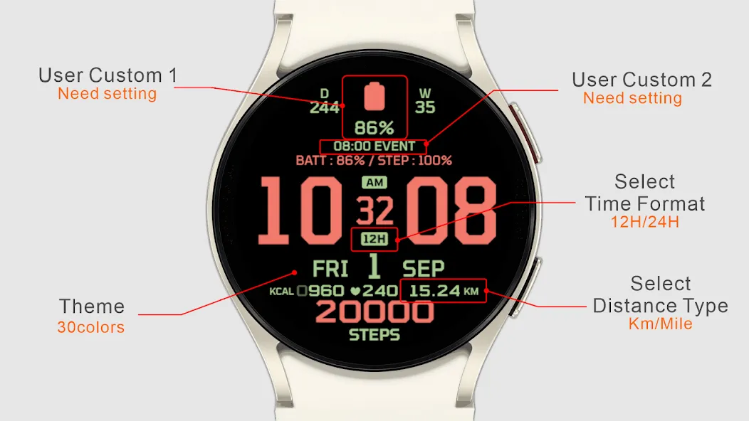 IWF AllNew Digi Pro watchface screenshot 2