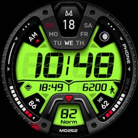 MD252 Digital watch face screenshot 9