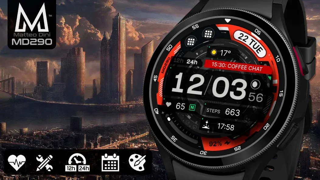 MD290 Digital watch face screenshot 1