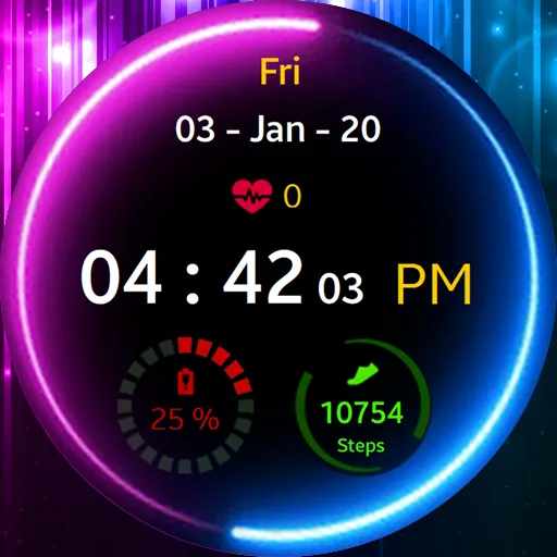 Neon Blue Pink Watch Face screenshot 6