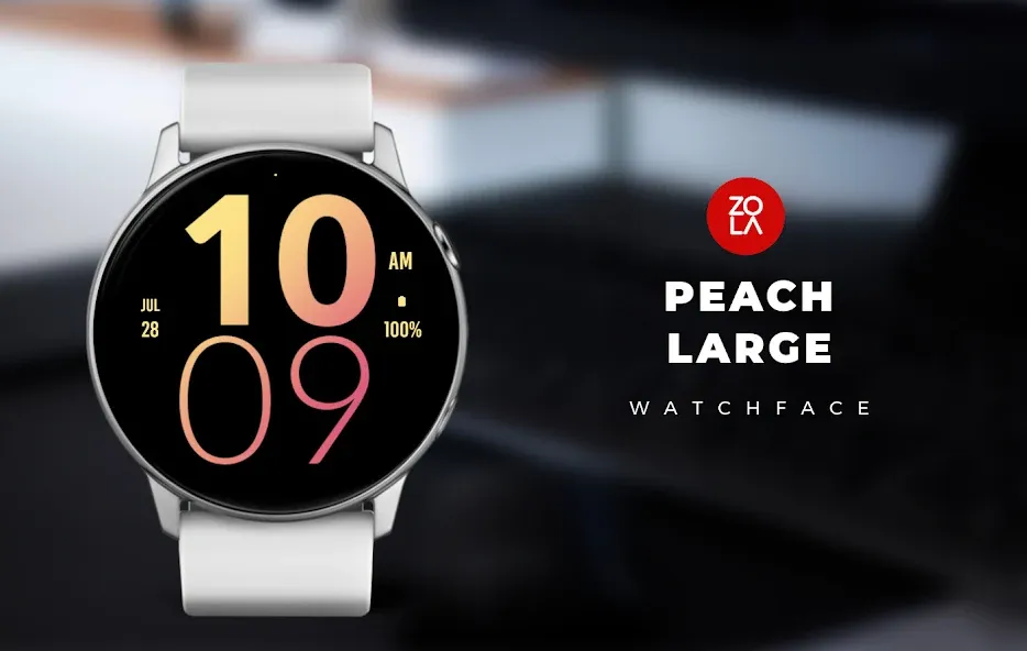 Peach Large Watch Face screenshot 1