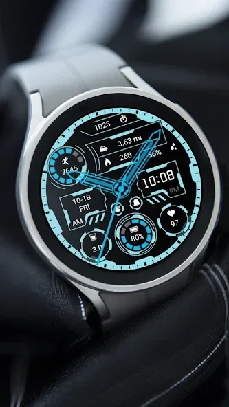 Aurora Blue Analog Watch faces screenshot 1