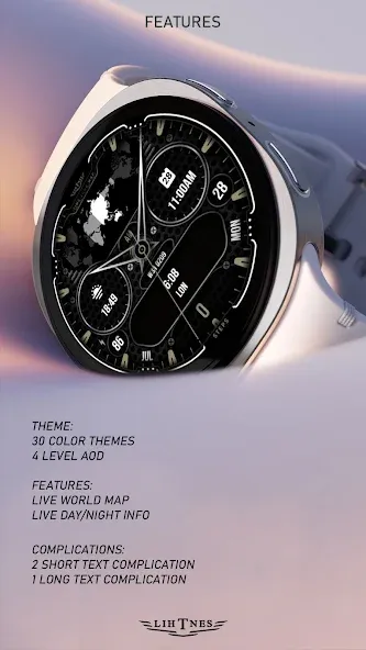 World Time Map Watchface 020 screenshot 3