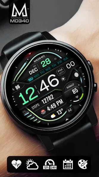 MD340 Digital watch face screenshot 2
