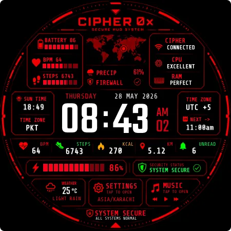 Cipher 0̸x Watch Face screenshot 11