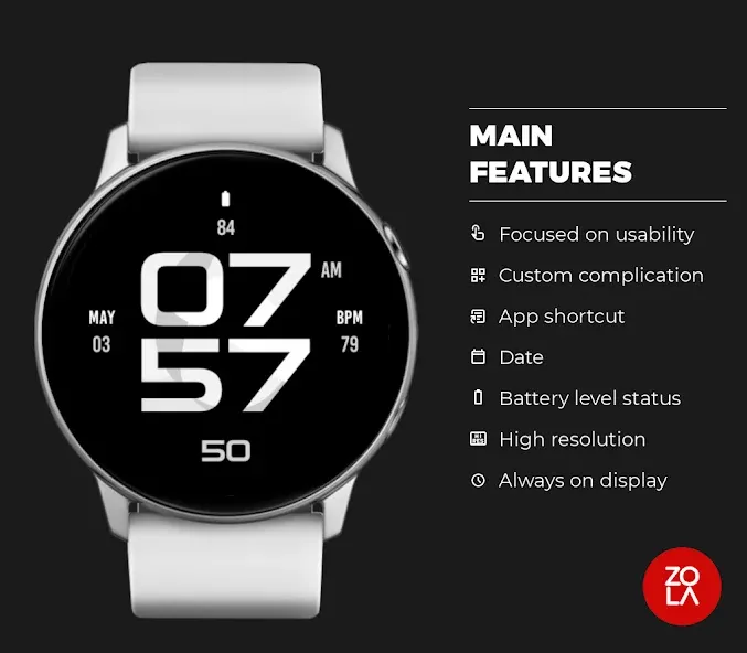 Superior Black Watch Face screenshot 2