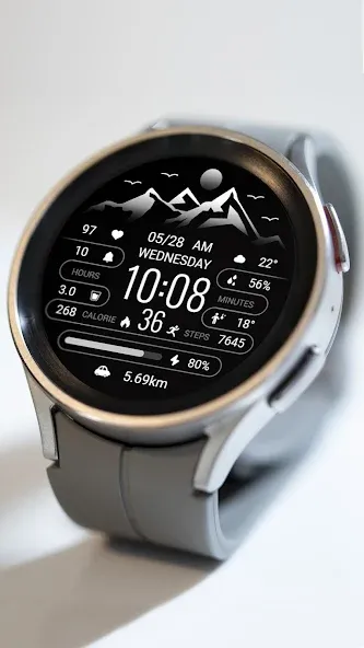 Black White Mountain ZKinWatch screenshot 3