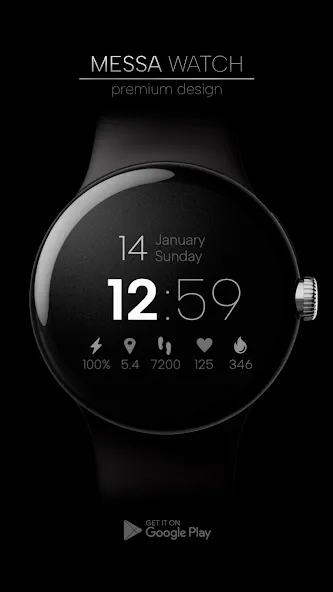 Minimal Digital Watch Face Pro screenshot 1
