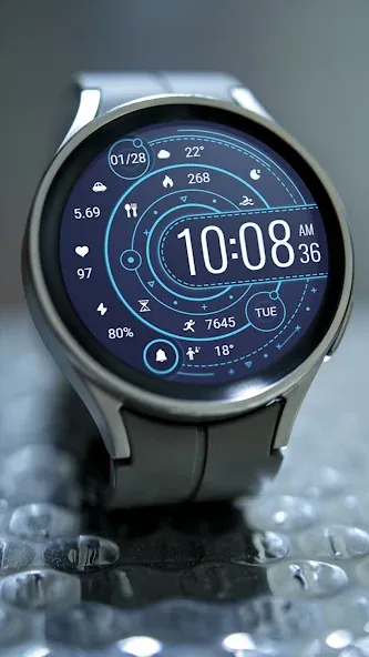 ZKin Watch Face Blue Firefly screenshot 4