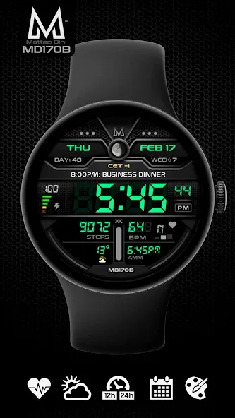 MD170B Digital watch face screenshot 5