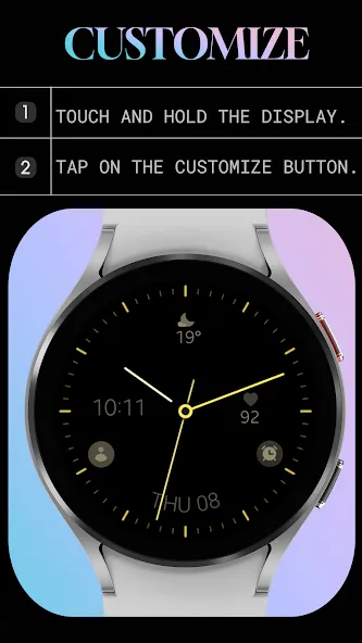 Minimal black v24 watch face screenshot 7