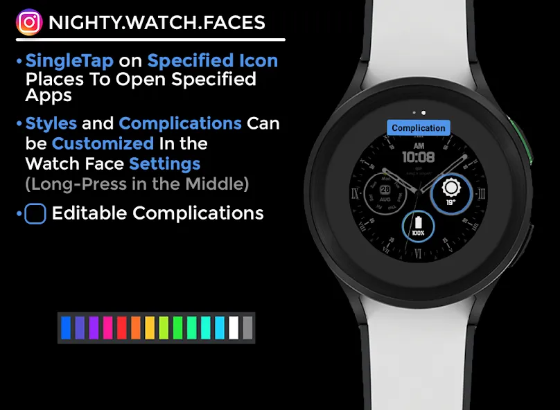 Adria Night - watch face screenshot 6