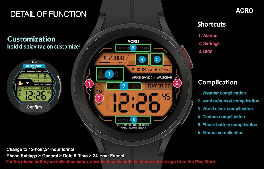 ACRO Genix Digital watchface screenshot 6