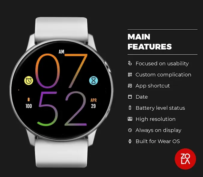 Orange Purple Light Watch Face screenshot 2