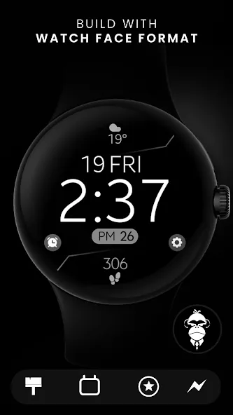 Digital Black v4 watch face screenshot 4