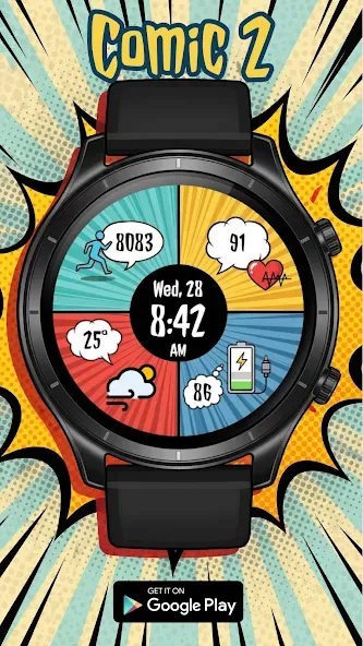 Digital Watchface Comic 2 screenshot 3