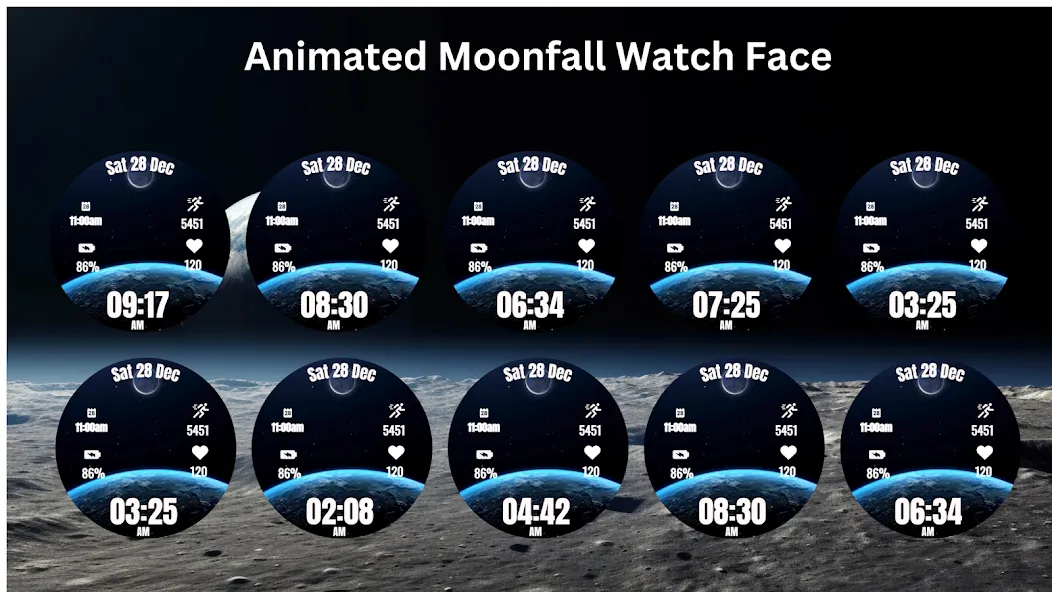 Animated Moonfall Watch Face screenshot 3