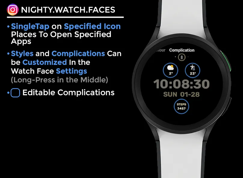 Nighty Digital 24 - watch face screenshot 6