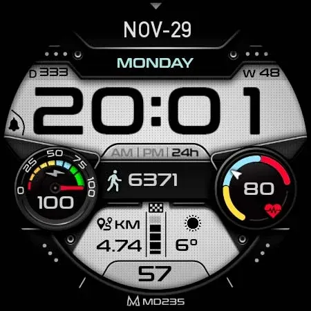 MD235 Digital watch face screenshot 8