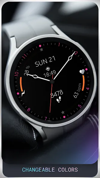 Minimal Black v18 Watch Face screenshot 4