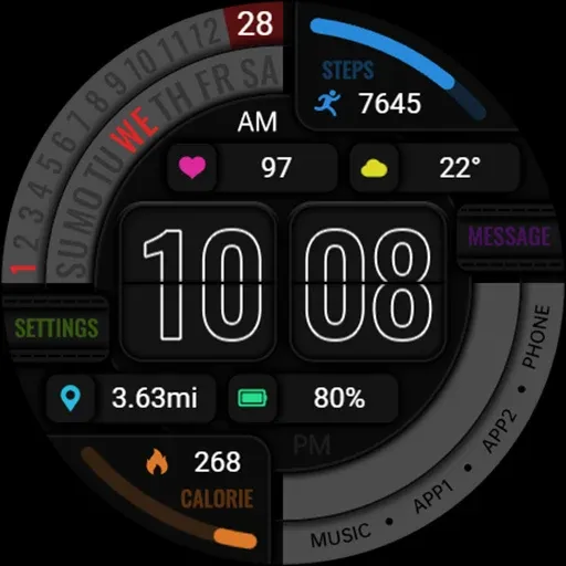 Diagonal Text ZKin Watch Face screenshot 43