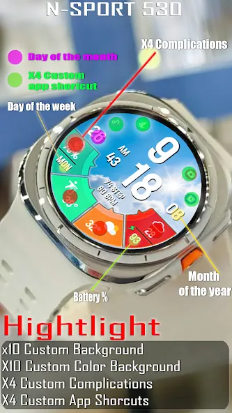 N-SPORT530 Digital Watch Face screenshot 3
