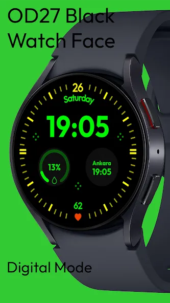 OD27 Black Watch Face screenshot 3