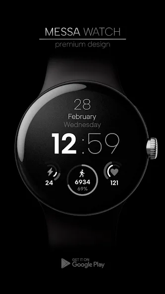 Minimal Watch Face Galaxy Wear screenshot 1