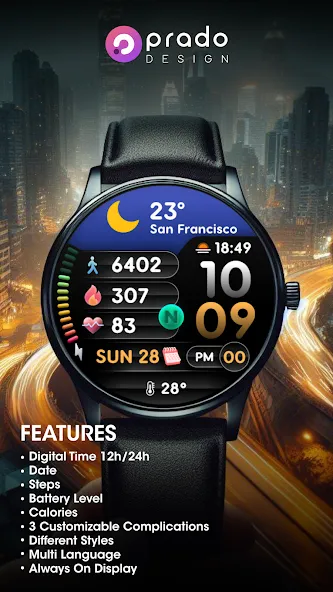 PRADO 68 Digital Watch Face screenshot 2
