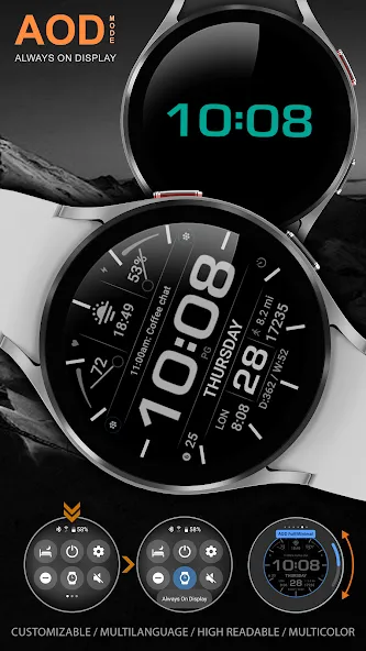WFP 232 Stylish watch face screenshot 8