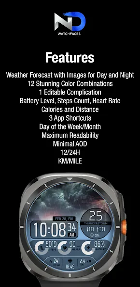 Weather Watchface — NDW067 screenshot 5