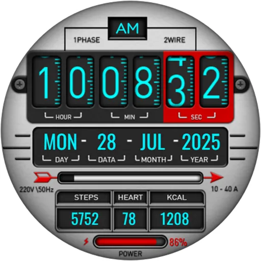 Digital Fliptime Watch face screenshot 17