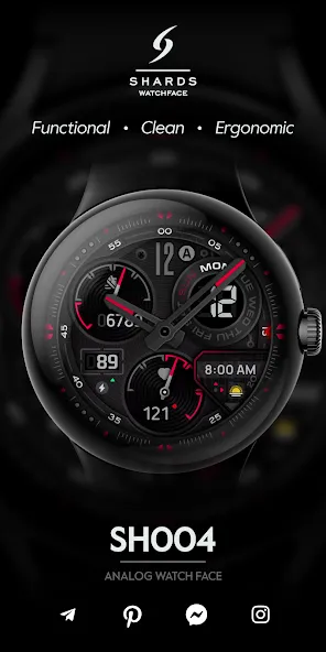 SH004 Watch Face, WearOS watch screenshot 1