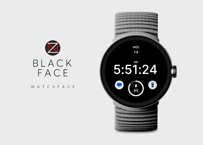 Black Face Watch Face screenshot 1