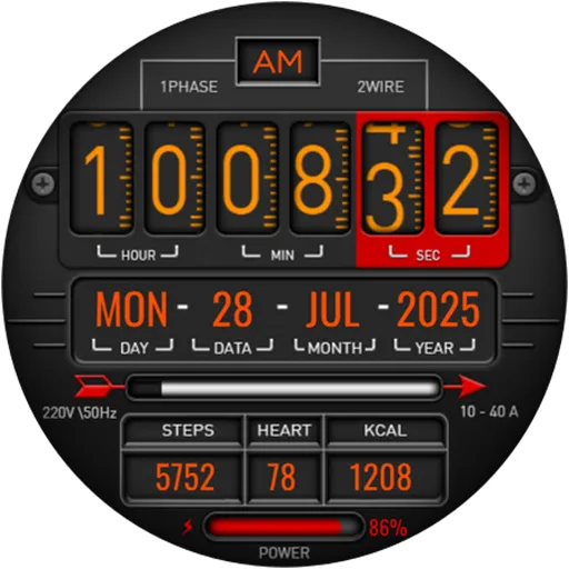 Digital Fliptime Watch face screenshot 14