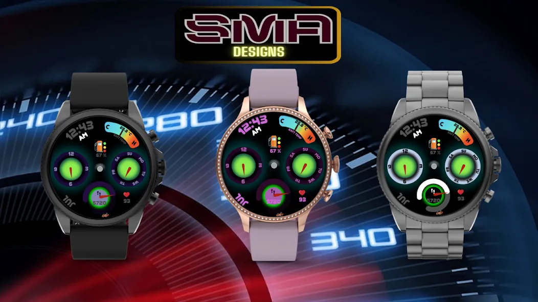 Speedometer WatchFace SMA 17 screenshot 8