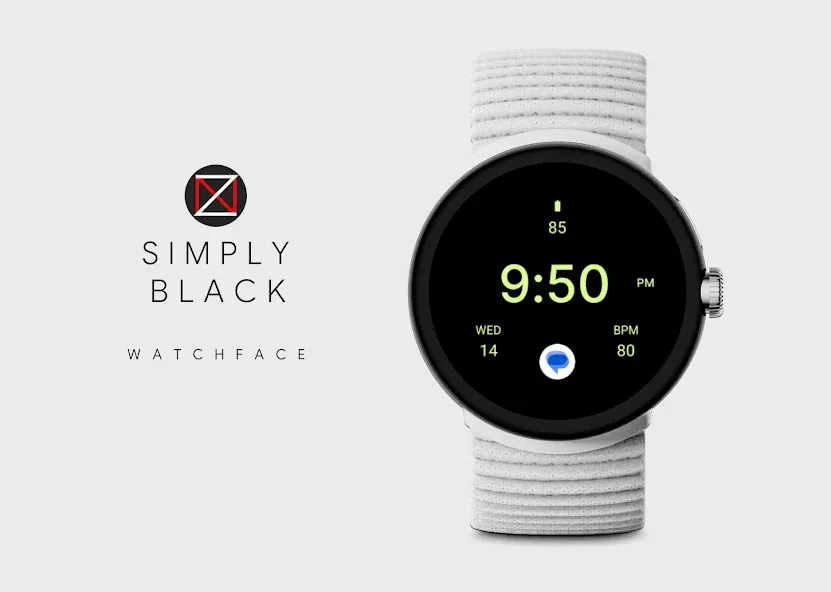 Simply Black Watch Face screenshot 1
