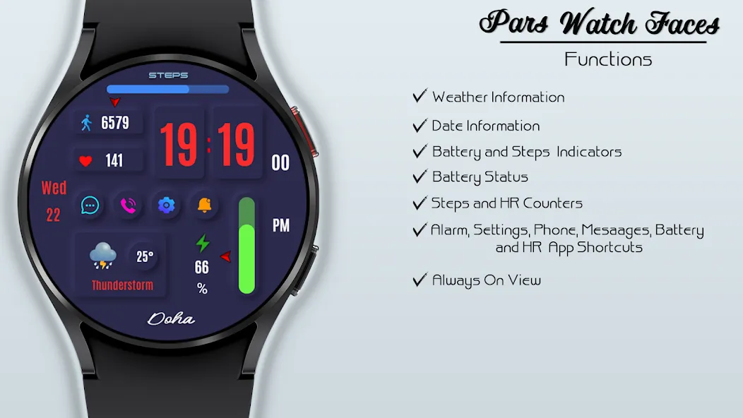 Doha Digital Watch Face screenshot 5