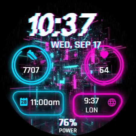 Digital watchface Neon screenshot 23