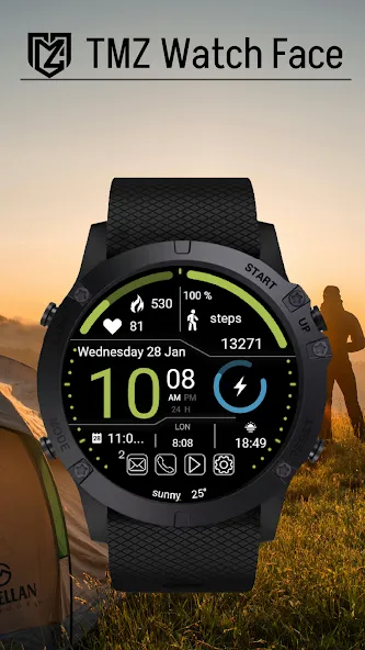 TMZ Tactical HUD Watch Face screenshot 1